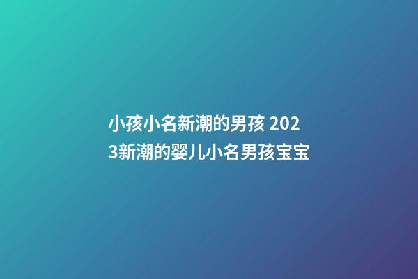 小孩小名新潮的男孩 2023新潮的婴儿小名男孩宝宝